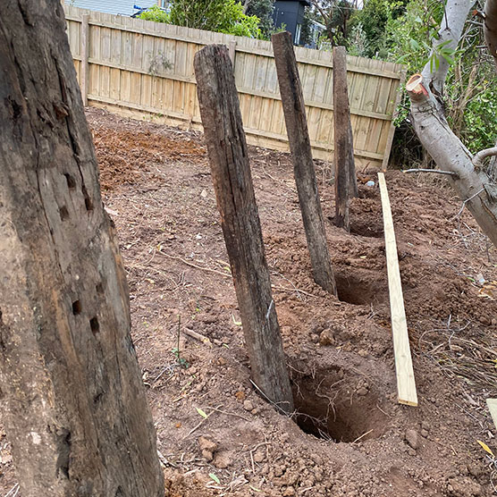 putting a fence posts Wonthaggi